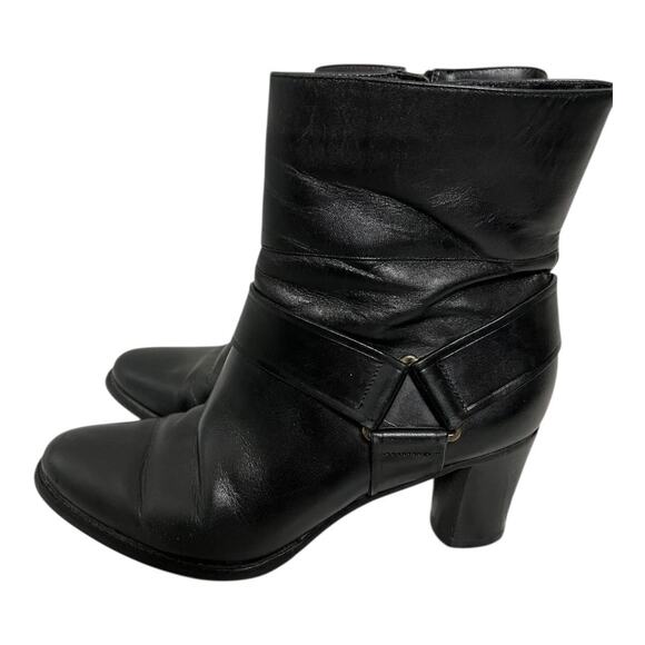 Cole Haan Women's Size 6B Black Leather Mid Calf Boots with Nike Air Heels - Picture 2 of 8